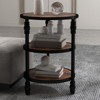 3-Tier Round Side Table，Small Corner Table with Storage Shelves,for Bedroom, - 3 of 4