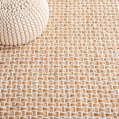 Ivory Flat Woven Handmade Wool Area Rug, 4' x 6'
