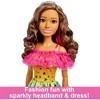 Barbie Large Doll with Brown Hair, 28 Inches Tall with Rainbow Dress & Styling Accessories Like Shooting Star Handbag - 3 of 4