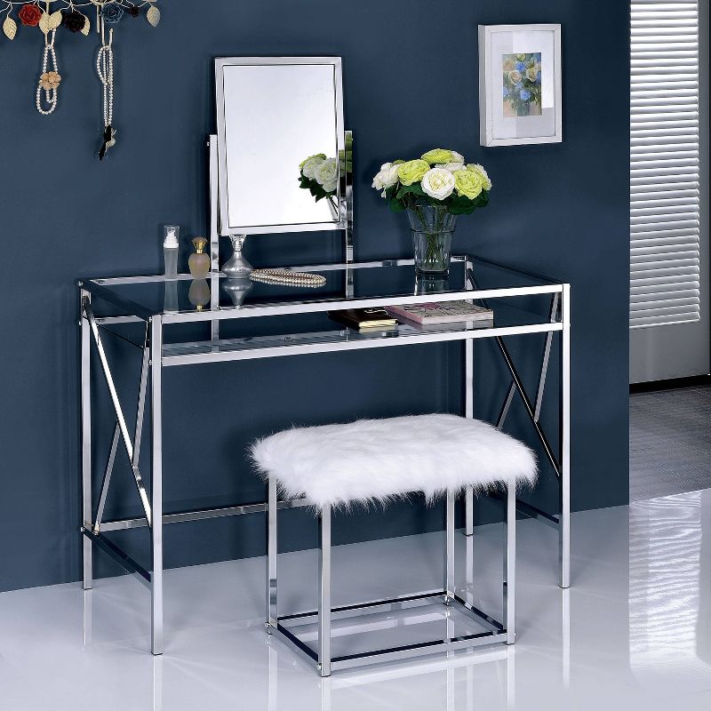 24/7 Shop At Home Burdette Contemporary Vanity Table Set  , 3 of 5