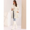 Allegra K Women's Elegant Notched Collar Single Belted Winter Long Coat - 4 of 4