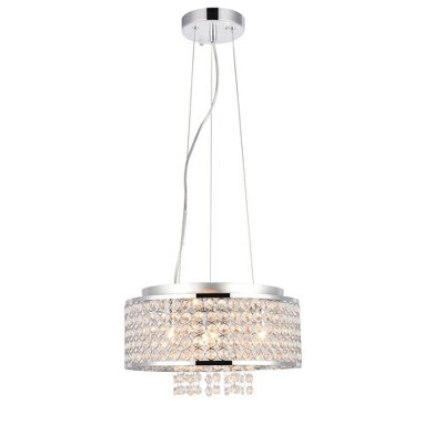 Elegant Lighting Amelie 4 light Chrome Pendant Clear Royal Cut Crystal