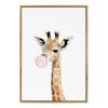 Kate and Laurel Sylvie Bubble Gum Giraffe Framed Canvas by Amy Peterson Art Studio - 2 of 3
