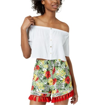 XOXO Womens Off The Shoulder Crop Top Blouse