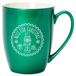 Elanze Designs Nuts For Christmas Nutcracker 10 ounce New Bone China Coffee Cup Mug, Holiday Kitchen Home D�cor, Emerald Green - 1 of 4