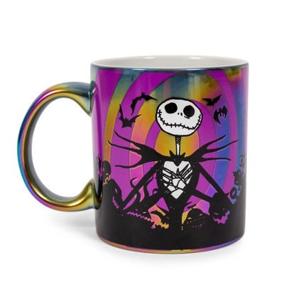 Silver Buffalo Disney The Nightmare Before Christmas Jack Skellington Electroplated Purple Swirl Ceramic Mug