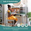 Guidecraft Kids Media Desk and Chair Set: Kids Desk and Chair, Girls Study Desk with Hutch and Storage Shelf, Wood Bedroom Furniture Set - 3 of 4
