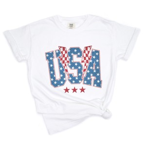 Simply Sage Market USA Checkered Lightning Garment Dyed Tee - 1 of 4