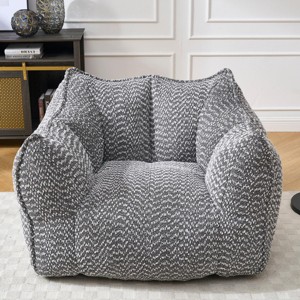 SEVOBAL Sofas Comfortable Bean Bag Chair with High-Resilience Foam Armrests for Living Room Bedroom, Gray, 47.2"*36.22"*30.7" - 1 of 4