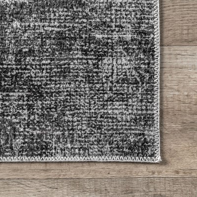 Corinna Charcoal Abstract Machine Washable Area Rug