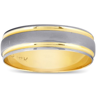 Pompeii3 Mens 14K Black Gold 6mm Wedding Ring Band