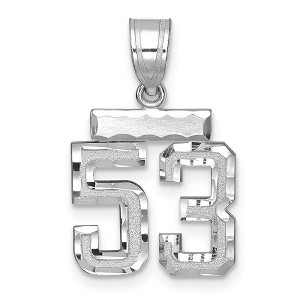 Black Bow Jewelry 14k White Gold, Varsity Collection, Small D/C Pendant, Number 53 - 1 of 3