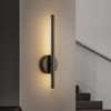 Rennnsan Drevara 13"-19"H Hardwired Linear Modern LED Dimmable Wall Sconce in Black - 4 of 4