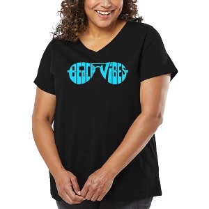 LA Pop Art Beach Vibes - Women's Word Art V-Neck - 1 of 4
