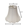 Vynxaria Lampshades: White Slant Scallop Bell Softback Shades, 4" x 8" x 6.75", with Bulb Clip - 4 of 4