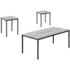 Table Set, 3pcs Set, Coffee, End, Black Metal, Grey Laminate, Contemporary, Modern - 2 of 4