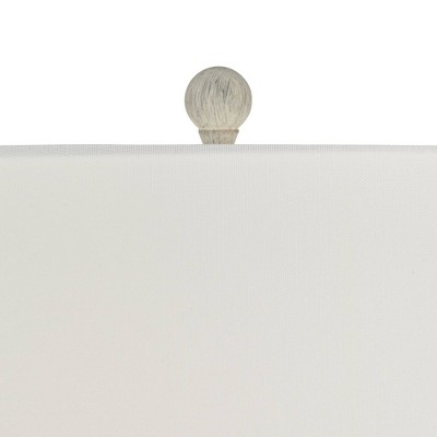 Gray Wash Resin Jug Table Lamp with White Linen Shade