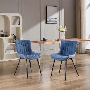 Mid Century Modern Upholstered Dining Chairs, 2 Pack Leather Upholstered Dining Chairs - 1 of 4