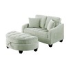 GDFStudio Flavia Modern 51'' Detachable 2-Seater Corduroy Upholstered Chaise Lounge Sofa with Storage Ottoman - 4 of 4