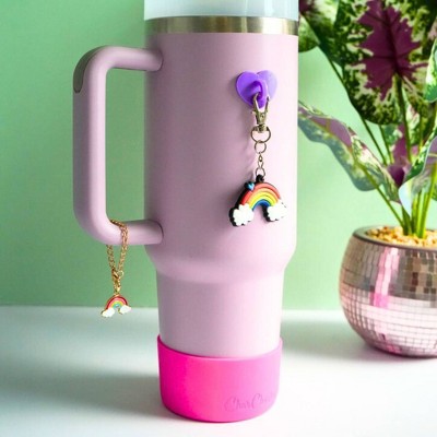 CharCharms Water Bottle Boot Hot Pink: Silicone Boot, Dishwasher-Safe, Drinkware Accessory for Hot & Cold Beverages