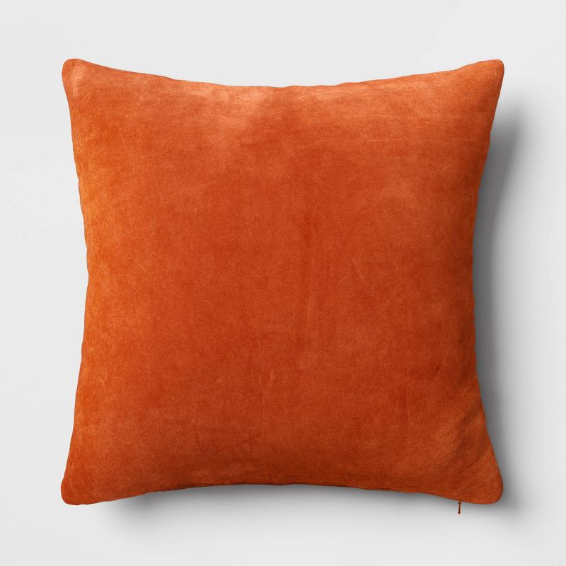 Washed Cotton Velvet Throw Pillow - Threshold™, 1 of 11