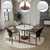 LeisureMod Bristol Round Dining Table – MDF Top with Walnut Steel Pedestal Base, Modern Kitchen & Dining Room Accent Table for Small Spaces - 4 of 4