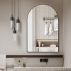 GlasFlength Decorative Wall Mirrors Elegant Arched Mirror with Metal Frame Simple Design for Bathroom and Living Spaces, Black, 32"*24"*1.1" - 2 of 4