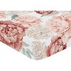 Sweet Jojo Designs Girl Baby Fitted Crib Sheet Peony Floral Garden Pink and Ivory - image 3 of 4