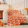 Snuggle Sac Ultra-Soft Microfiber Fall Checkered Pumpkin Maple Leaf Throw Blanket, Seasonal Decorative Accent - 2 of 4