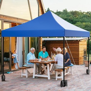 10x10 Ft Pop Up Gazebo Canopy Tent,Portable & Lightweight Folding Design Coated UV Block Top Pop Up Shade for Beach, Camping, Weddings, Parties - 1 of 4