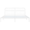 vidaXL Metal Bed Frame without Mattress with Headboard White 76"x79.9" - 4 of 4