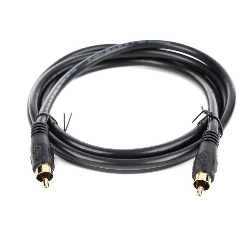 Monoprice Audio/Video Coaxial Cable - 6 Feet - Black | RCA Male/Male RG-59U 75ohm (for S/PDIF Digital Coax Subwoofer & Composite Video), 4 of 6