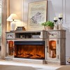 SinCiDo Farmhouse 70" Fireplace TV Stand, for 80" TV, Entertainment Center w/ Fireplace, Remote Control, 3 Types 3D Flames, Storage Cabinet & 2 Drawer - 2 of 4