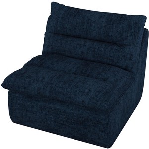 Vynxaria Bean Bag Seats - Blue Modern Armless Floor Sofa - 1 of 4