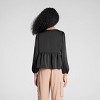 Women's Ballon Long Sleeve Tie Front Blouse - A New Day™ - image 2 of 4