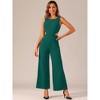 Allegra K Women's Elegant Sleeveless Backless Cutout High Waist Wide Leg Romper Jumpsuits - 4 of 4