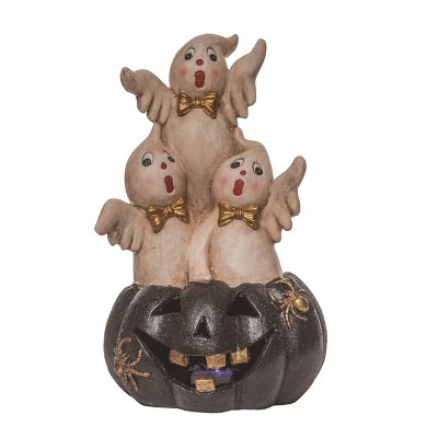 Transpac 20 in Brown Halloween Light-Up Vintage Ghost Decor for Spooky Home Decoration