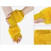 INSPIRE CHIC Women's Elastic Faux Fur Knit Half Finger Thumb Hole Wrist Sleeves Gloves for Windproof Dress 1Pair - 3 of 4