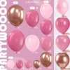 PartyWoo Balloons Boho Pink Metallic Rose Gold 18 12 10 5 Inch 140 pcs - 2 of 4