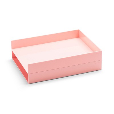 Poppin Blush Letter Trays Set of 2 (104440)