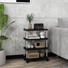 Tangkula 2 PCS 4-Tier Slim Storage Cart Kitchen Organizer Utility Cart w/Lockable Wheels - 3 of 4