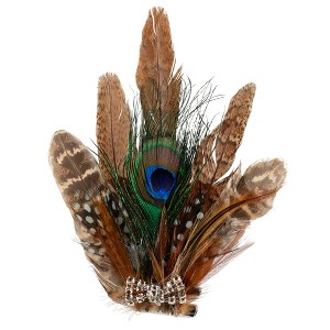 Northlight Peacock Feather Christmas Clip-On Ornament - 6" - Brown, White and Green - 1 of 4