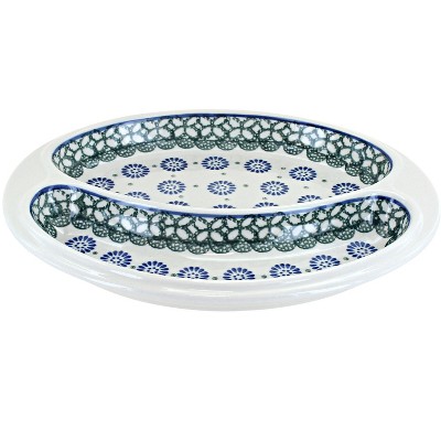 Blue Rose Polish Pottery Maia Bratwurst Plate