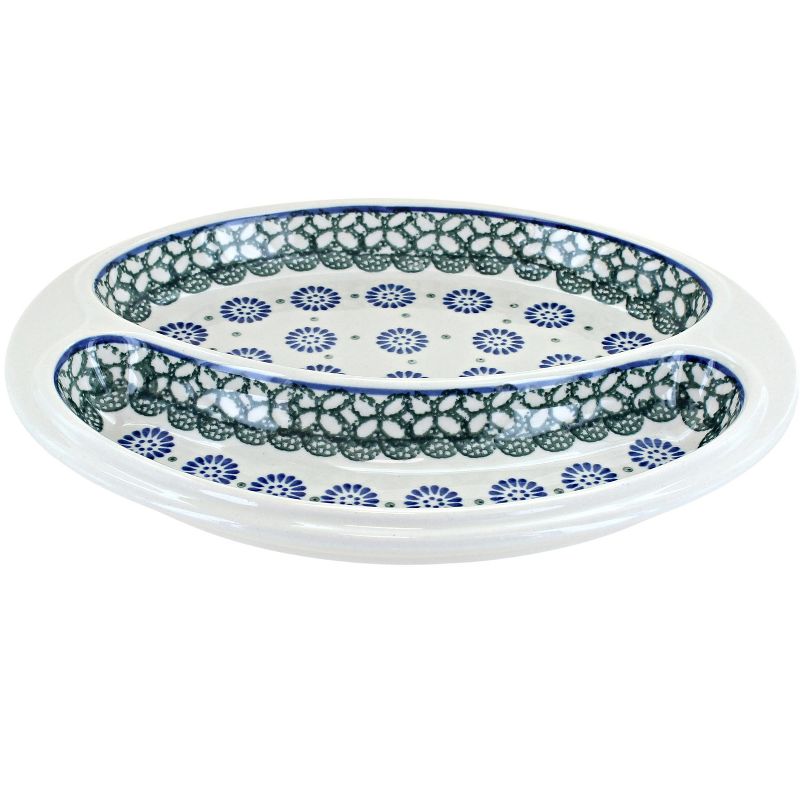 Blue Rose Polish Pottery 497 Ceramika Artystyczna Bratwurst Plate, 1 of 2