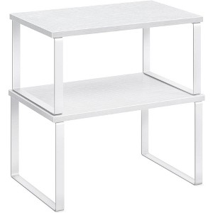 Cabinet Organizer Shelf, Kitchen Counter Shelves, Kitchen Storage, Spice Rack, Stackable, Expandable, Metal and Engineered Wood - 1 of 4