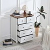 White MDF 5-Drawer Dresser with Deep Space, Wide Tabletop and Anti-Tipping Design - 2 of 4