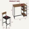 WhizMax Dining Table Set for 2, 3 Piece, Modern Rustic Brown Wood Composite Folding Furniture - 3 of 4