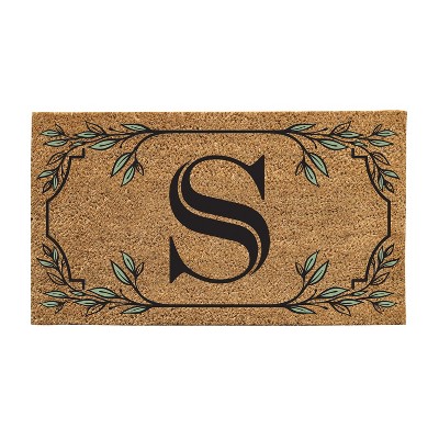 28" x 16" Monogram Coir Mat, Letter  "S"