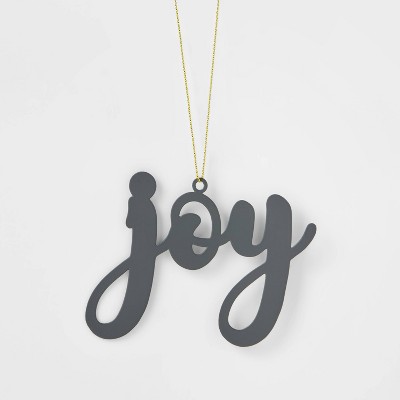 Metal Joy Christmas Tree Ornament Black - Wondershop™