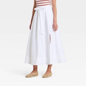 Women's Belted Maxi A-Line Skirt - A New Day™ White M : Target